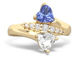 Tanzanite Heart To Heart 14K Yellow Gold ring R2064