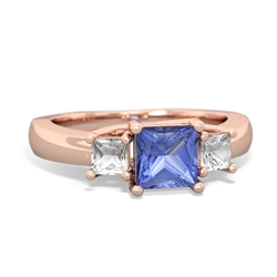 Tanzanite Three Stone Trellis 14K Rose Gold ring R4015