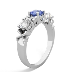 Tanzanite Hugs And Kisses 14K White Gold ring R5016