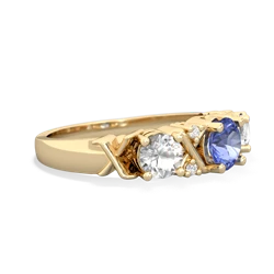 Tanzanite Hugs And Kisses 14K Yellow Gold ring R5016