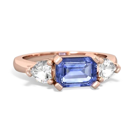 Tanzanite Three Stone 14K Rose Gold ring R5235