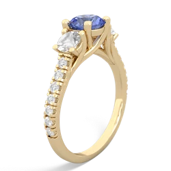 Tanzanite Pave Trellis 14K Yellow Gold ring R5500