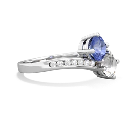 Tanzanite Channel Set Two Stone 14K White Gold ring R5303