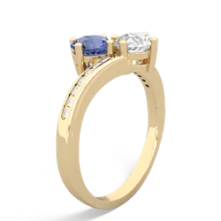 Tanzanite Channel Set Two Stone 14K Yellow Gold ring R5303