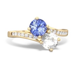 Tanzanite Channel Set Two Stone 14K Yellow Gold ring R5303