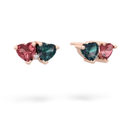 Pink Tourmaline Sweethearts 14K Rose Gold earrings E5260