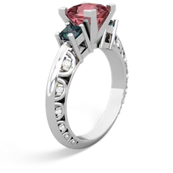 Pink Tourmaline Eternal Embrace Engagement 14K White Gold ring C2001