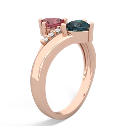 Pink Tourmaline Heart To Heart 14K Rose Gold ring R2064