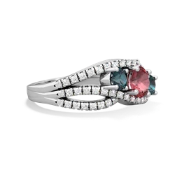 Pink Tourmaline Three Stone Aurora 14K White Gold ring R3080