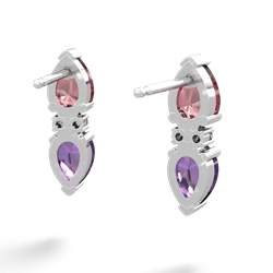 Pink Tourmaline Bowtie Drop 14K White Gold earrings E0865