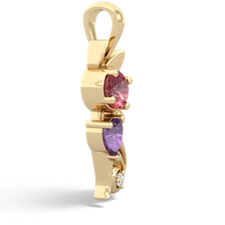 Pink Tourmaline Kitten 14K Yellow Gold pendant P5780