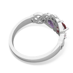 Pink Tourmaline 'One Heart' Celtic Knot Claddagh 14K White Gold ring R5322