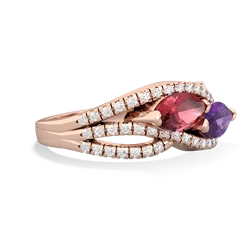 Pink Tourmaline Diamond Rivers 14K Rose Gold ring R3070