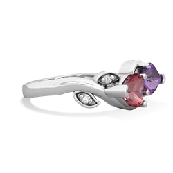 Pink Tourmaline Floral Elegance 14K White Gold ring R5790