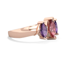 Pink Tourmaline Three Peeks 14K Rose Gold ring R2433