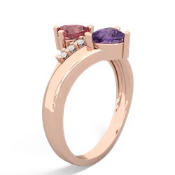 Pink Tourmaline Heart To Heart 14K Rose Gold ring R2064