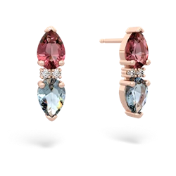 Pink Tourmaline Bowtie Drop 14K Rose Gold earrings E0865