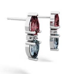 Pink Tourmaline Bowtie Drop 14K White Gold earrings E0865