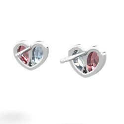 Pink Tourmaline 'Our Heart' 14K White Gold earrings E5072