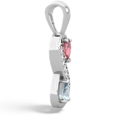 Pink Tourmaline Diamond Infinity 14K White Gold pendant P5390