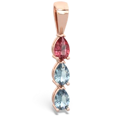 Pink Tourmaline Dew Drops 14K Rose Gold pendant P2251