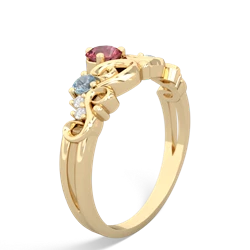 Pink Tourmaline Crown Keepsake 14K Yellow Gold ring R5740