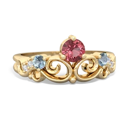 Pink Tourmaline Crown Keepsake 14K Yellow Gold ring R5740