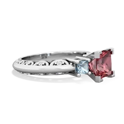 Pink Tourmaline Eternal Embrace Engagement 14K White Gold ring C2001