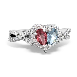 Pink Tourmaline Diamond Twist 'One Heart' 14K White Gold ring R2640HRT