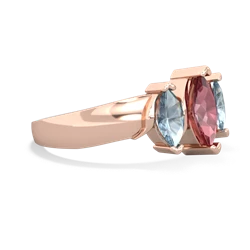 Pink Tourmaline Three Peeks 14K Rose Gold ring R2433