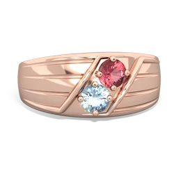 Pink Tourmaline Men's Streamline 14K Rose Gold ring R0460