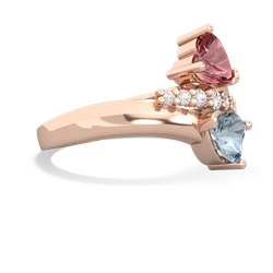 Pink Tourmaline Heart To Heart 14K Rose Gold ring R2064