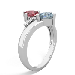 Pink Tourmaline Heart To Heart 14K White Gold ring R2064