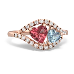 Pink Tourmaline Mother And Child 14K Rose Gold ring R3010