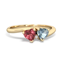 Pink Tourmaline Sweethearts 14K Yellow Gold ring R5260