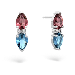 Pink Tourmaline Bowtie Drop 14K White Gold earrings E0865