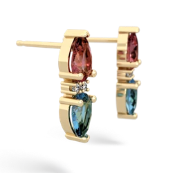 Pink Tourmaline Bowtie Drop 14K Yellow Gold earrings E0865