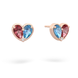 Pink Tourmaline 'Our Heart' 14K Rose Gold earrings E5072