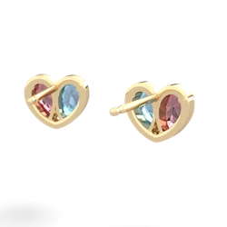 Pink Tourmaline 'Our Heart' 14K Yellow Gold earrings E5072