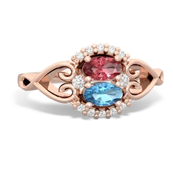 Pink Tourmaline Love Nest 14K Rose Gold ring R5860