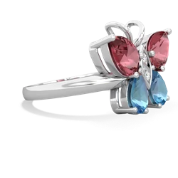 Pink Tourmaline Butterfly 14K White Gold ring R2215