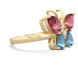 Pink Tourmaline Butterfly 14K Yellow Gold ring R2215