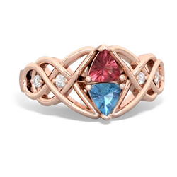 Pink Tourmaline Keepsake Celtic Knot 14K Rose Gold ring R5300