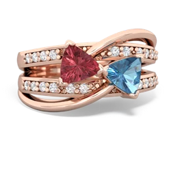 Pink Tourmaline Bowtie 14K Rose Gold ring R2360