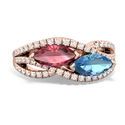 Pink Tourmaline Diamond Rivers 14K Rose Gold ring R3070