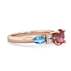 Pink Tourmaline 6Mm Round Eternal Embrace Engagement 14K Rose Gold ring R2005