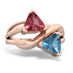 Pink Tourmaline Split Band Swirl 14K Rose Gold ring R2341