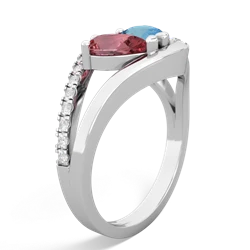 Pink Tourmaline Nestled Heart Keepsake 14K White Gold ring R5650