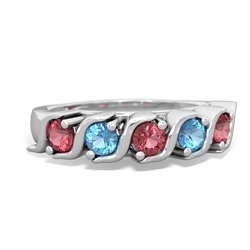 Pink Tourmaline Anniversary Band 14K White Gold ring R2089