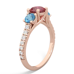 Pink Tourmaline Pave Trellis 14K Rose Gold ring R5500